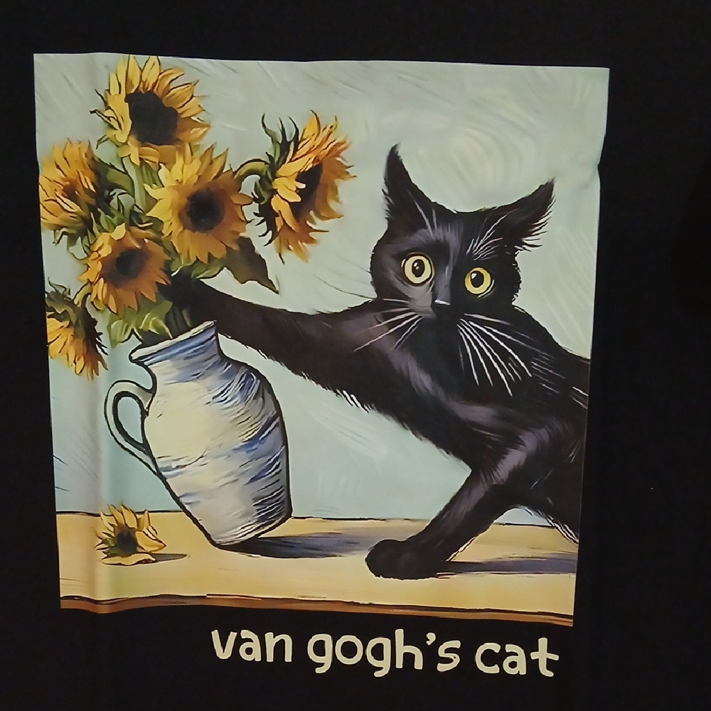 Funny Cat Tee XL 100% COTTON NWOT